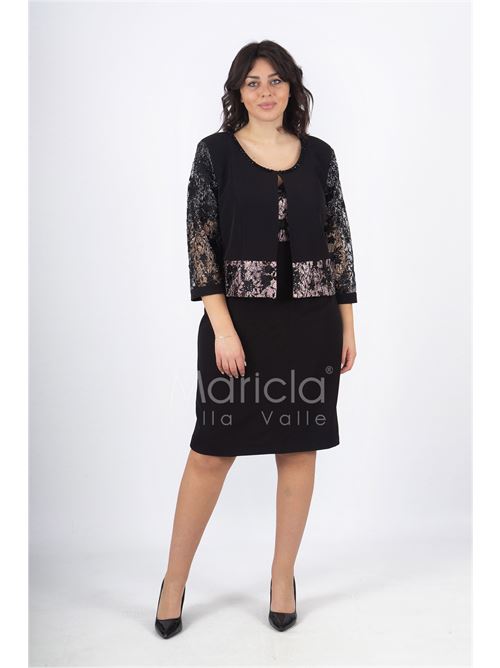 tubino con giacca ricamata PAOLA FORTI | PF6100NERO